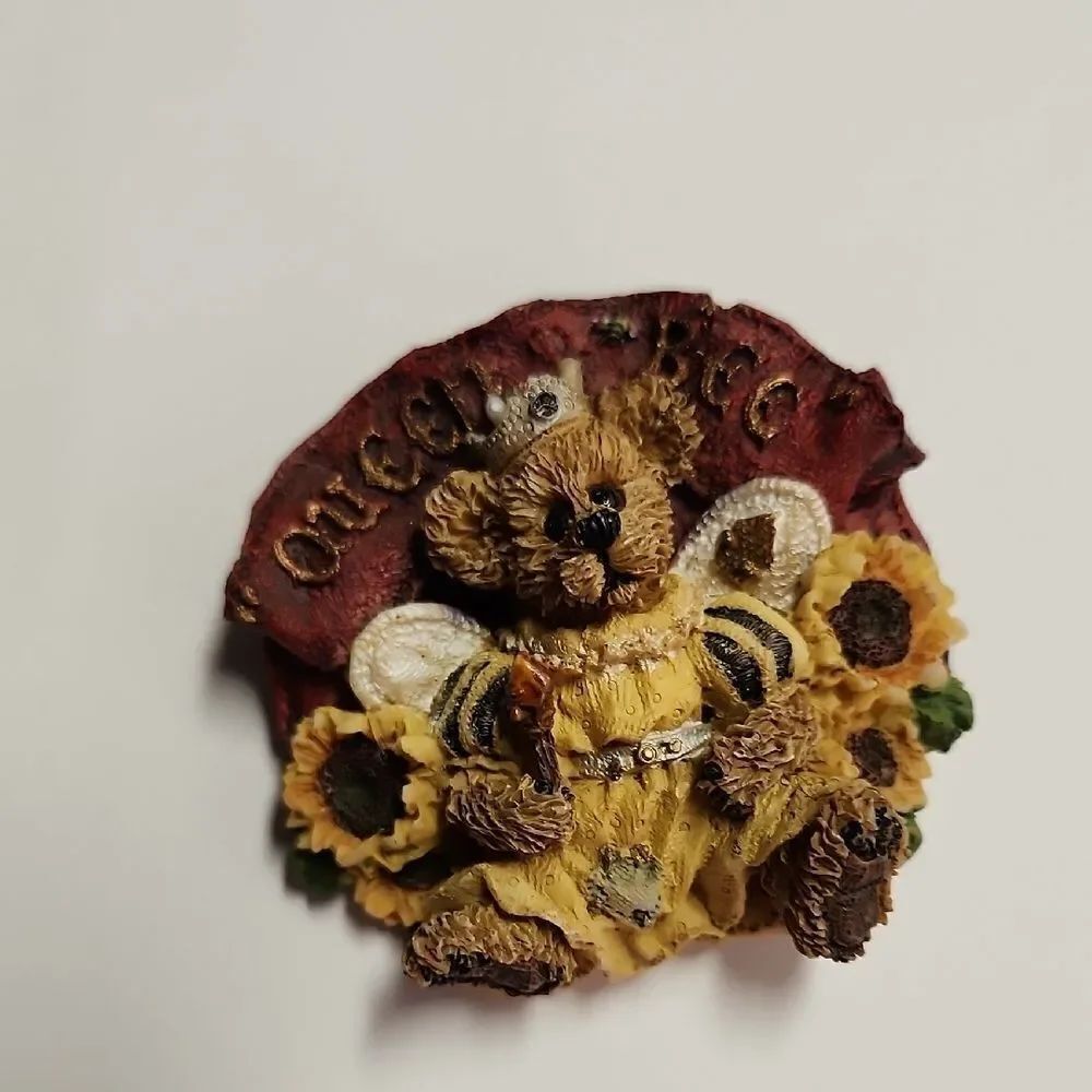 Bee Themed Bear Brooch with Sunflowers